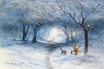 冬の散歩の動物 Oil Paintings